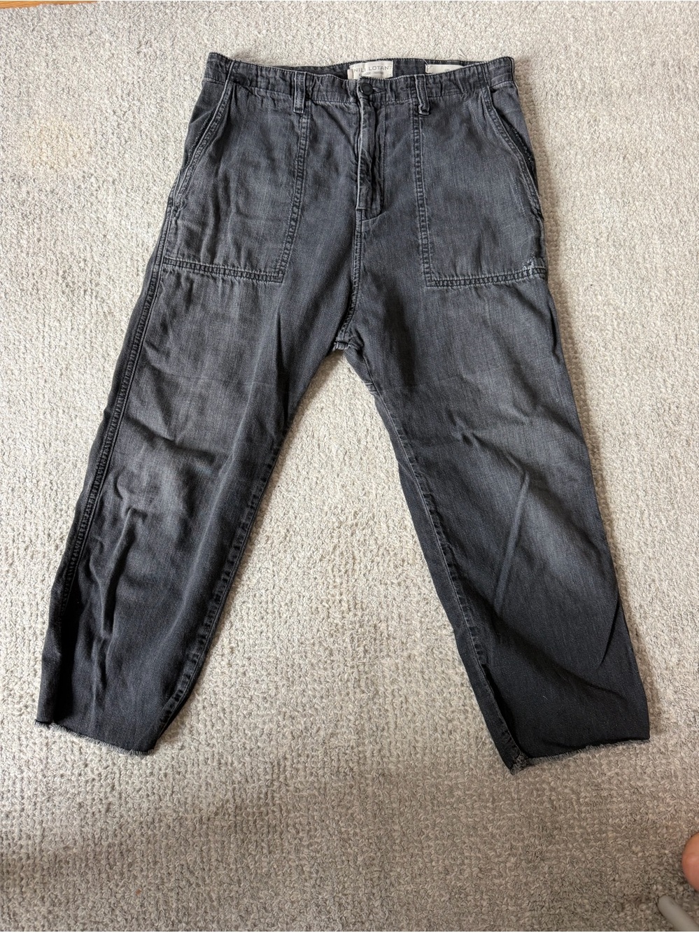 Women’s Nili Lotan Luna Pants - Charcoal Gray, black wash